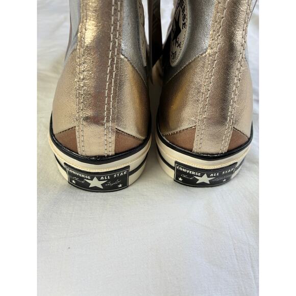 NWOB Converse Chuck 70 Hi‎ Metallic Rainbow Women 6 Pure Silver/Egret Sneaker - Picture 6 of 11